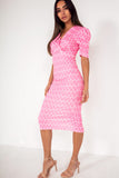 Dalani Pink and White Printed Dress