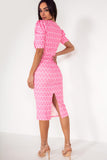 Dalani Pink and White Printed Dress