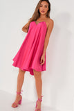 Donna Pink Satin Diamante Dress