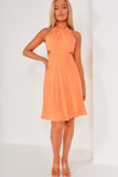 Dream Orange Cut Out Back Dress