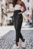 Dylan Black Cargo Paperbag Trousers