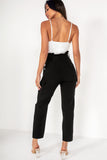 Dylan Black Cargo Paperbag Trousers