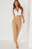 Dypna Camel Belted Cigarette Trousers