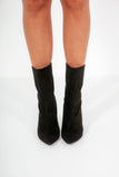 Eden Black Suedette Stiletto Boots