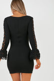 Eileen Black Crochet Sleeve Mini Dress