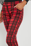 Ella Red Check Tailored Cropped Trousers