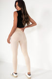 Elowyn Cream Ribbed Leggings