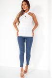 Emer White Textured Top