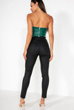 Enya Black Wax High Waist Trousers