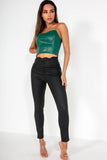 Enya Black Wax High Waist Trousers