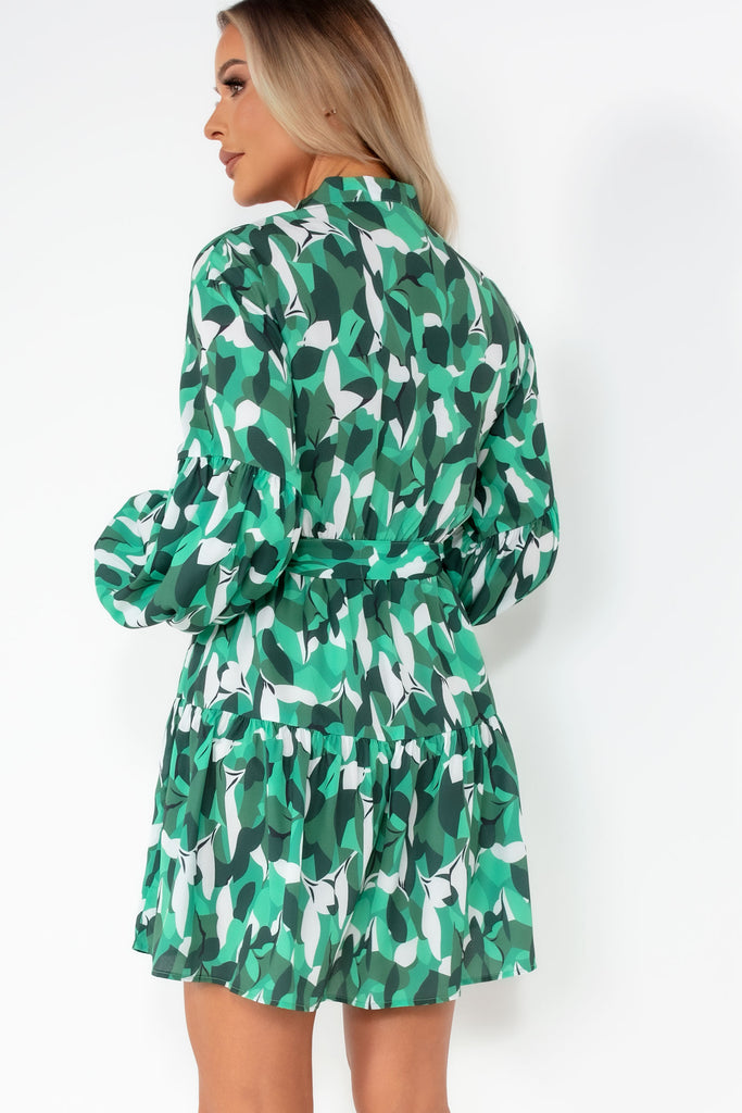 Fern Green Printed Mini Dress
