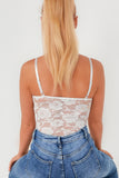 Flora White Sheer Lace Bodysuit