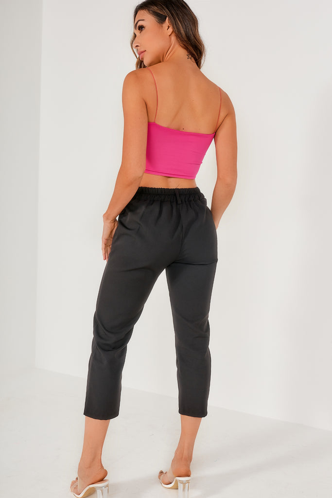 Genna Fuchsia Slinky Crop Top