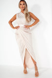 Girl In Mind Bella Nude One Shoulder Dress