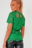 Girl In Mind Christine Green Lace Top