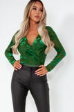 Girl In Mind Elouise Green Printed Bodysuit