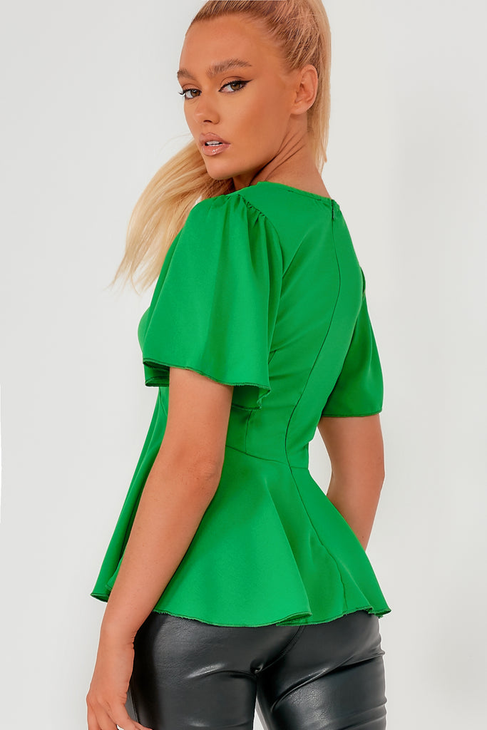 Girl In Mind Imogen Green Peplum Top