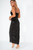 Girl In Mind Paige Black Sequin Maxi Dress