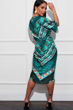 Girl In Mind Siena Teal Mixed Print Wrap Dress