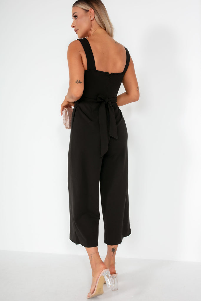 Girl In Mind Tara Black Culotte Jumpsuit