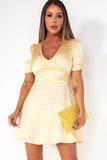 Glamorous Haiden Yellow Satin Ditsy Dress