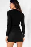 Glamorous Rachida Black Button Detail Mini Skirt