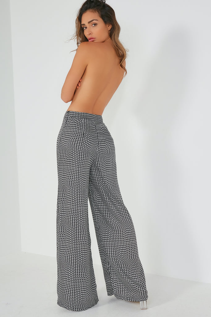 Glamorous Tara Black Geometric Trouser