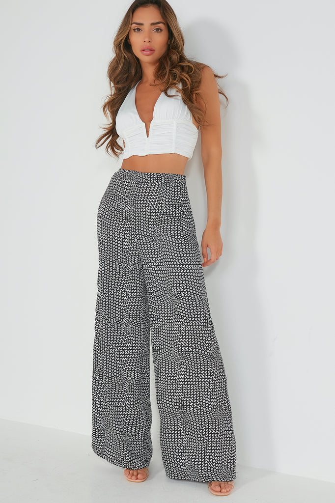 Glamorous Tara Black Geometric Trouser