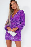 Glamorous Tatiana Purple Sequin Mini Dress