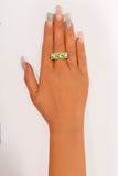 Green Ring With Gold Studs