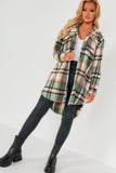 Halee Green Longline Check Shacket