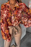 Haylen Orange Floral Long Sleeve Shirt