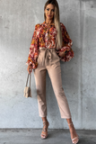 Haylen Orange Floral Long Sleeve Shirt