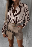 Haylie Chocolate Printed Long Sleeve Shirt