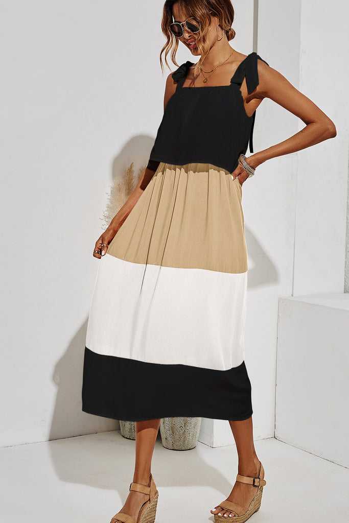 Ingrid Black Colour Block Maxi Dress