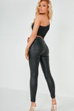 Jalis Black Wax High Waisted Trousers