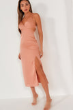 Jayleen Blush Satin Cut Out Dress