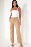 Jessa Camel Wide Leg Cargo Trousers