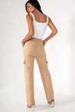 Jessa Camel Wide Leg Cargo Trousers