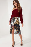 Joleen Multi Chain Print Wrap Over Skirt