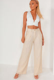 Jude Sand Linen High Waist Trousers