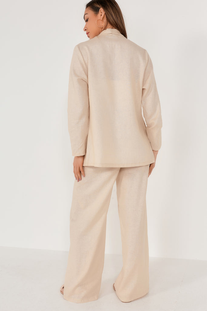 Jude Stone Linen High Waist Trousers