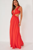 Kaiden Orange Cut Out Maxi Dress