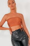 Kairi Rust Shimmer Bandeau Top