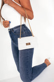 Kali White Patent Chain Strap Bag