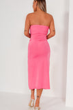 Kalista Pink Slinky Sleeveless Midi Dress