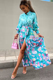 Karina Turquoise Floral Maxi Dress