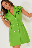 Kayleigh Green Sleeveless Blazer Dress