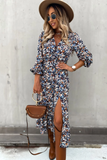 Lauren Tan and Black Floral Midi Dress