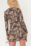 Lindsay Brown Animal Print Long Sleeve Dress